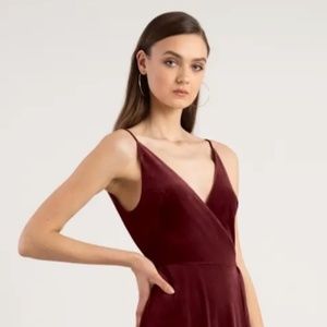 Jenny Yoo, Andi, Dark Berry, Stretch Velvet, Size 8, New with tags